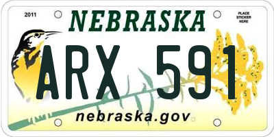 NE license plate ARX591