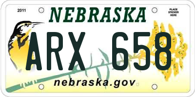 NE license plate ARX658