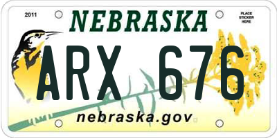 NE license plate ARX676