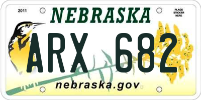 NE license plate ARX682