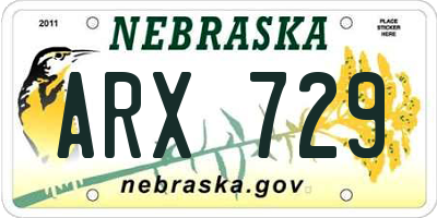 NE license plate ARX729