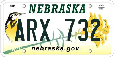 NE license plate ARX732