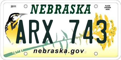 NE license plate ARX743
