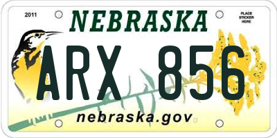NE license plate ARX856