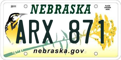 NE license plate ARX871