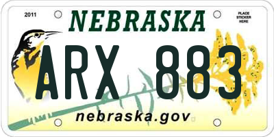 NE license plate ARX883