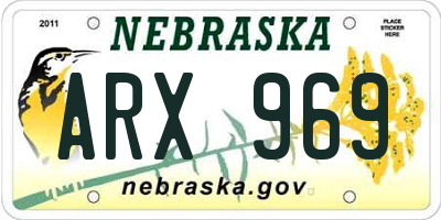 NE license plate ARX969