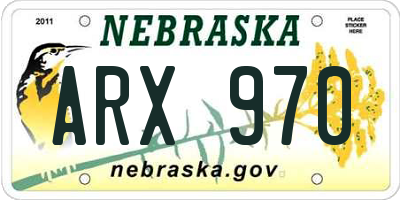 NE license plate ARX970