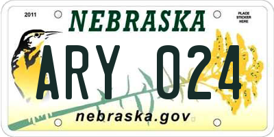 NE license plate ARY024