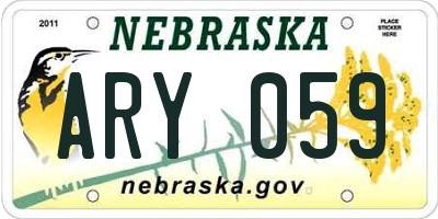 NE license plate ARY059
