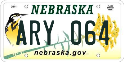 NE license plate ARY064