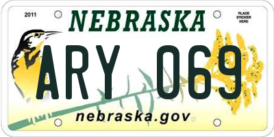 NE license plate ARY069