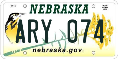 NE license plate ARY074
