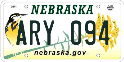 NE license plate ARY094