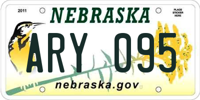 NE license plate ARY095