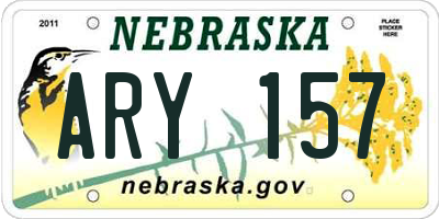 NE license plate ARY157