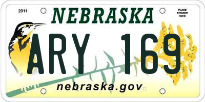 NE license plate ARY169