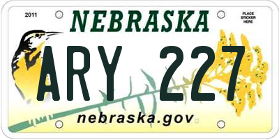 NE license plate ARY227