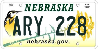 NE license plate ARY228
