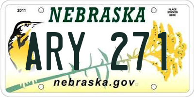 NE license plate ARY271