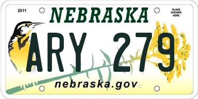 NE license plate ARY279