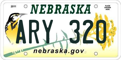 NE license plate ARY320
