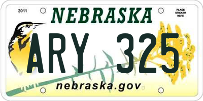 NE license plate ARY325