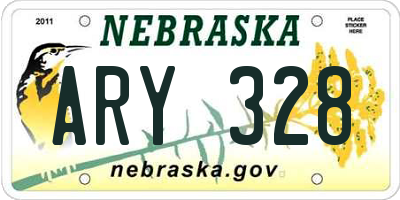 NE license plate ARY328