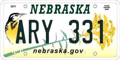 NE license plate ARY331