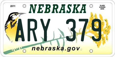 NE license plate ARY379