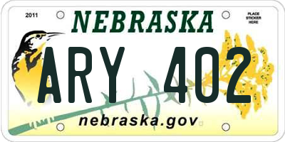 NE license plate ARY402
