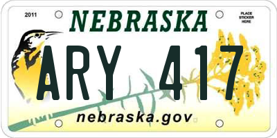 NE license plate ARY417