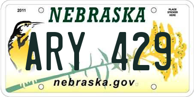 NE license plate ARY429
