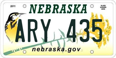 NE license plate ARY435