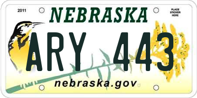 NE license plate ARY443