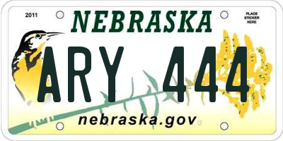 NE license plate ARY444