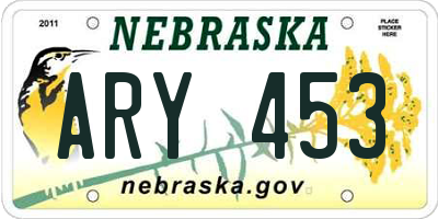 NE license plate ARY453