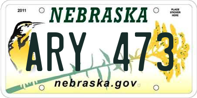 NE license plate ARY473