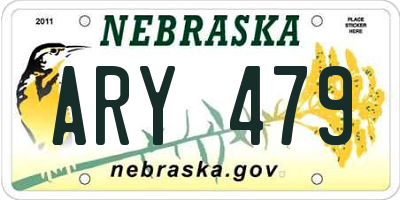 NE license plate ARY479