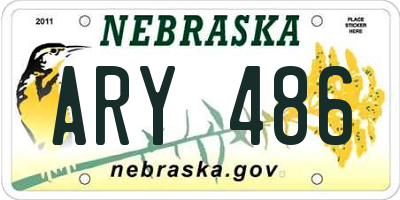 NE license plate ARY486