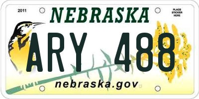 NE license plate ARY488