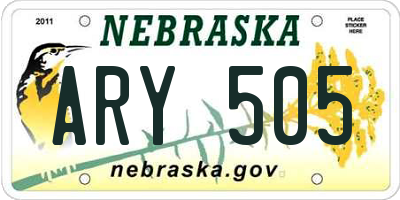 NE license plate ARY505