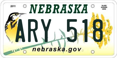 NE license plate ARY518