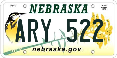 NE license plate ARY522