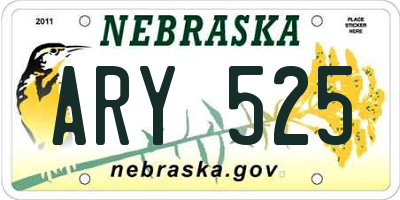 NE license plate ARY525