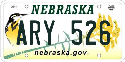 NE license plate ARY526