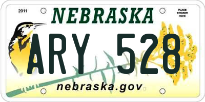 NE license plate ARY528