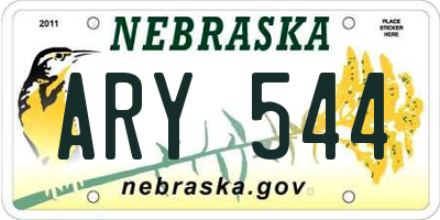 NE license plate ARY544