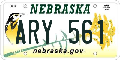 NE license plate ARY561