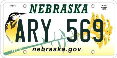 NE license plate ARY569